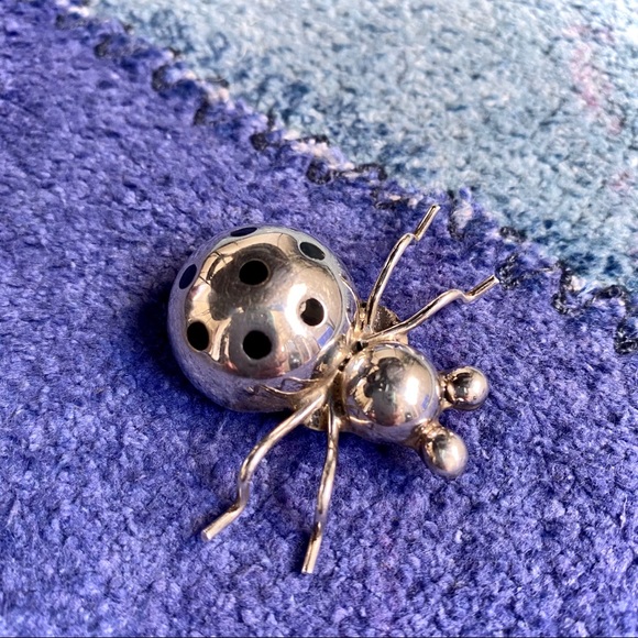 Taxco Jewelry - vintage Taxco Ladybug Brooch Large sterling silver 925 Mexico